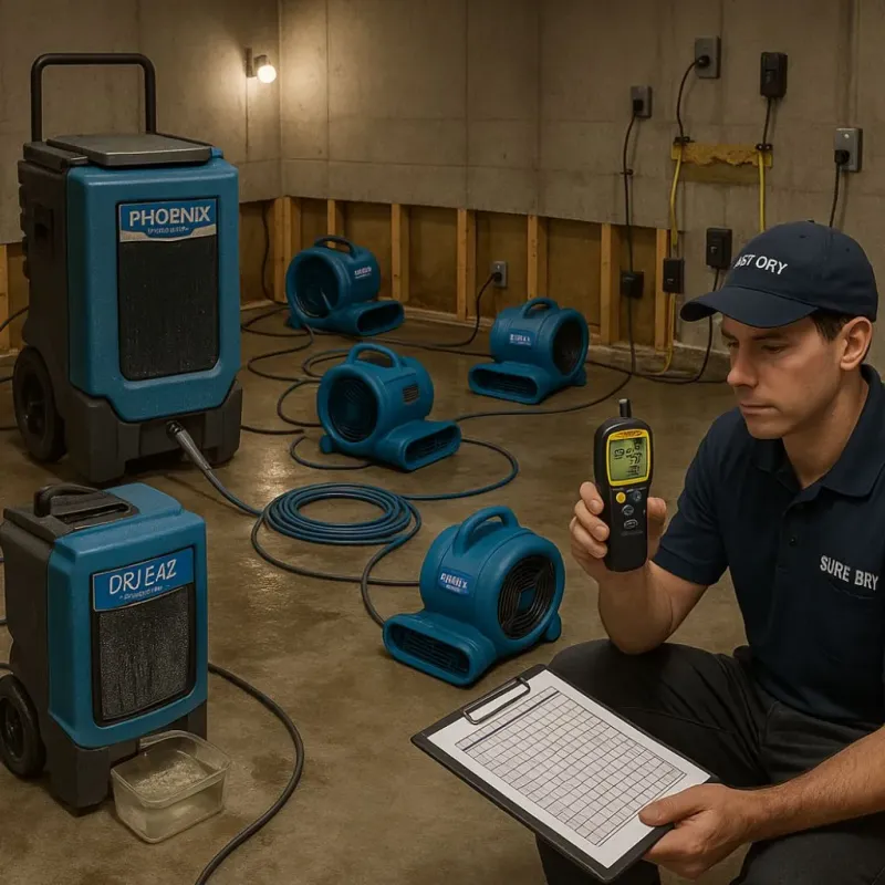 Structural Drying and Dehumidification process in Kernersville, NC